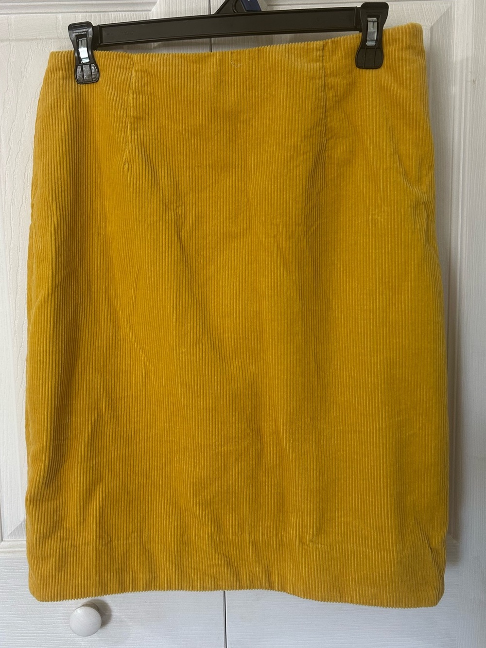 Maeve Corduroy Pencil Skirt in Mustard